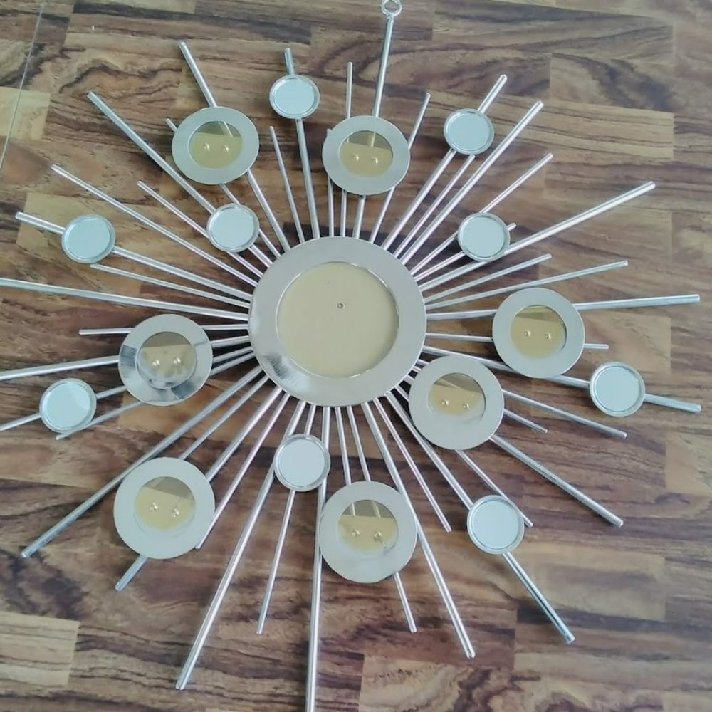 Metal Starburst Picture Frame with Mirrors